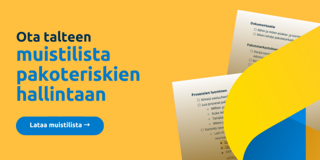 Lataa muistilista pakoteriskien hallintaan